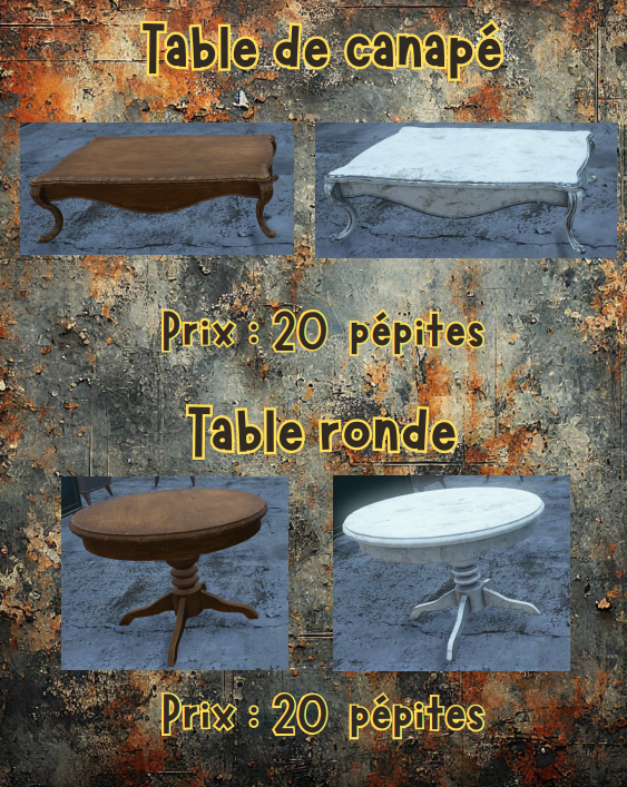 table de canape et table ronde