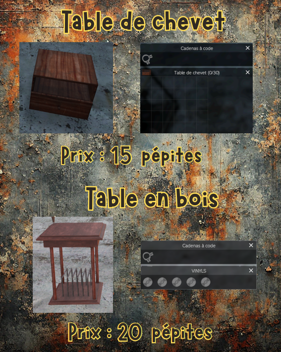 table de chevet et table à vynil