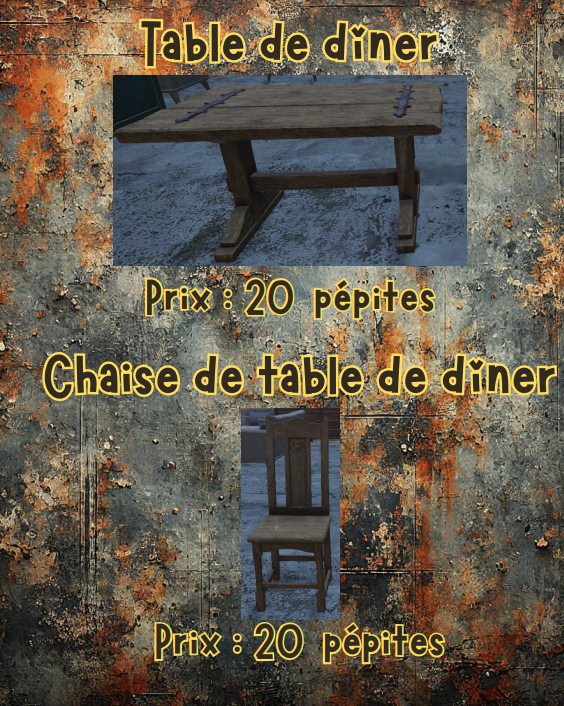 table et chaise de diner